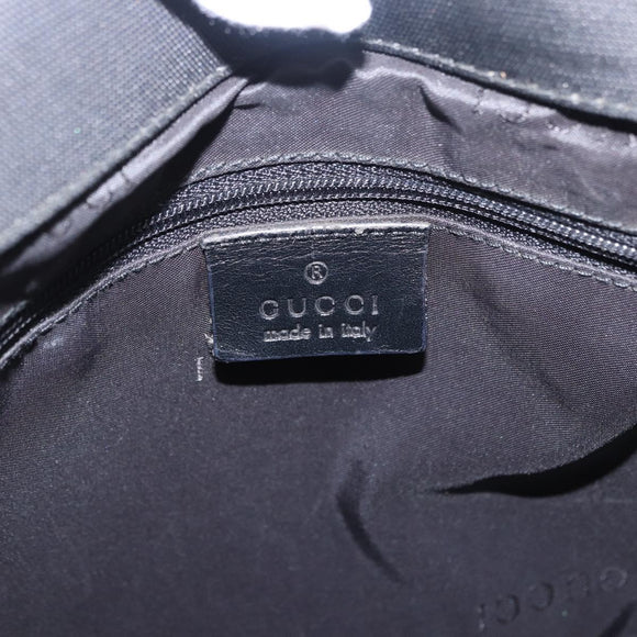 GUCCI Bamboo Tote Bag Canvas Black Silver 002 1016 Auth ka5599