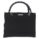 GUCCI Bamboo Tote Bag Canvas Black Silver 002 1016 Auth ka5599-13