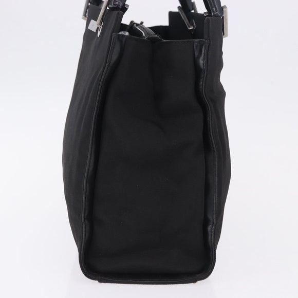 GUCCI Bamboo Tote Bag Canvas Black Silver 002 1016 Auth ka5599