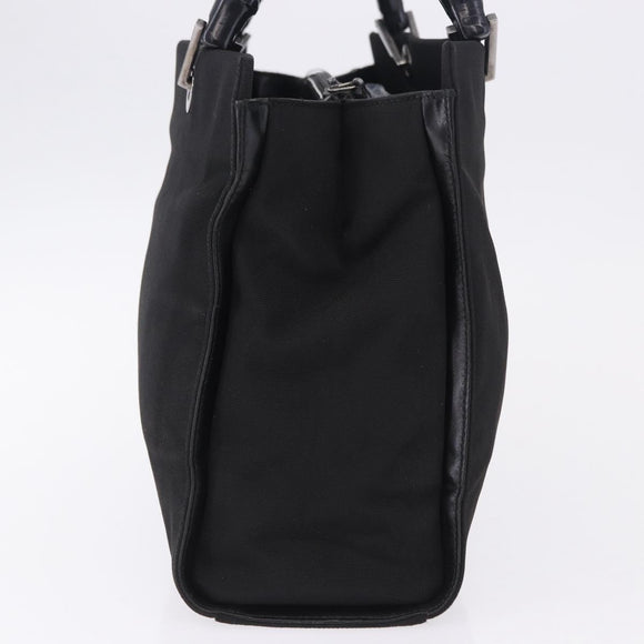 GUCCI Bamboo Tote Bag Canvas Black Silver 002 1016 Auth ka5599