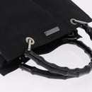 GUCCI Bamboo Tote Bag Canvas Black Silver 002 1016 Auth ka5599-6