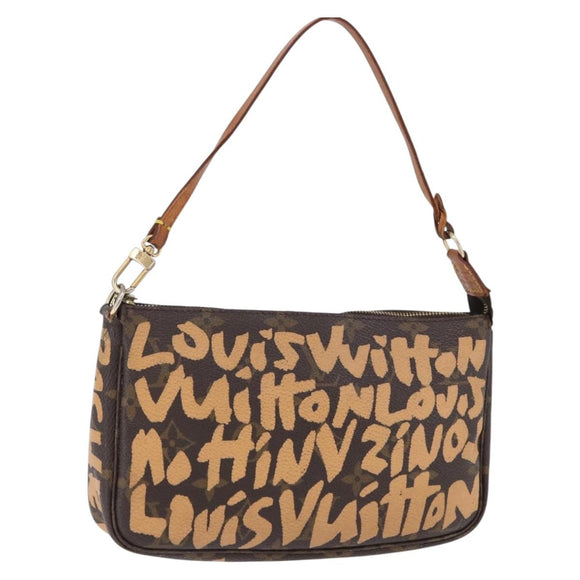 LOUIS VUITTON Monogram Graffiti Pochette Accessoires Orange M92193 Auth ka5600A