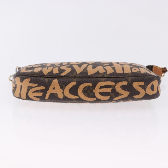 LOUIS VUITTON Monogram Graffiti Pochette Accessoires Orange M92193 Auth ka5600A