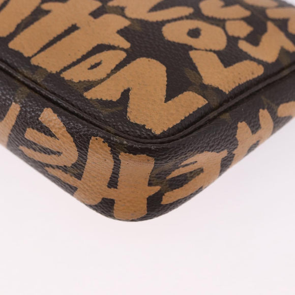 LOUIS VUITTON Monogram Graffiti Pochette Accessoires Orange M92193 Auth ka5600A