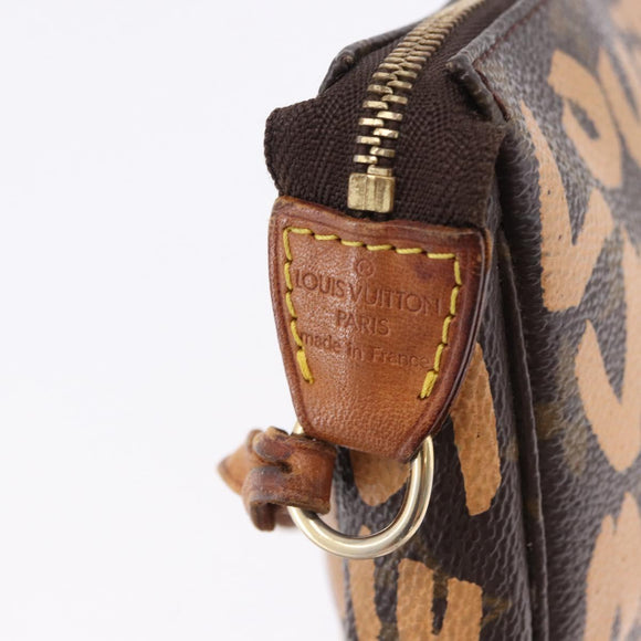 LOUIS VUITTON Monogram Graffiti Pochette Accessoires Orange M92193 Auth ka5600A