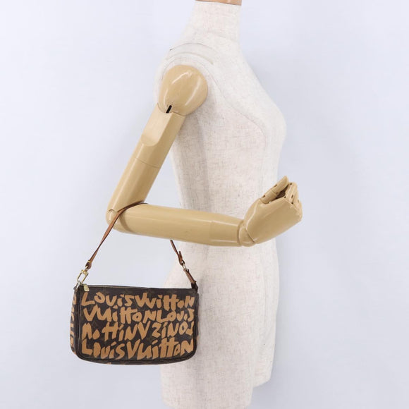 LOUIS VUITTON Monogram Graffiti Pochette Accessoires Orange M92193 Auth ka5600A