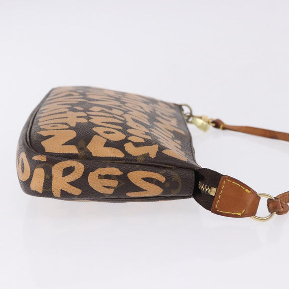 LOUIS VUITTON Monogram Graffiti Pochette Accessoires Orange M92193 Auth ka5600A