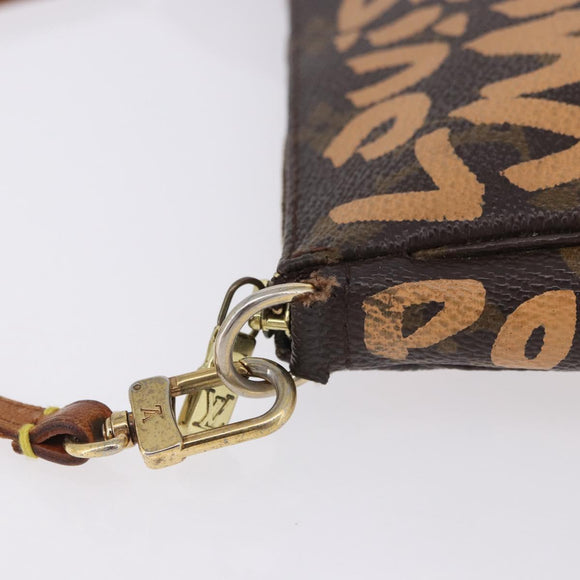 LOUIS VUITTON Monogram Graffiti Pochette Accessoires Orange M92193 Auth ka5600A