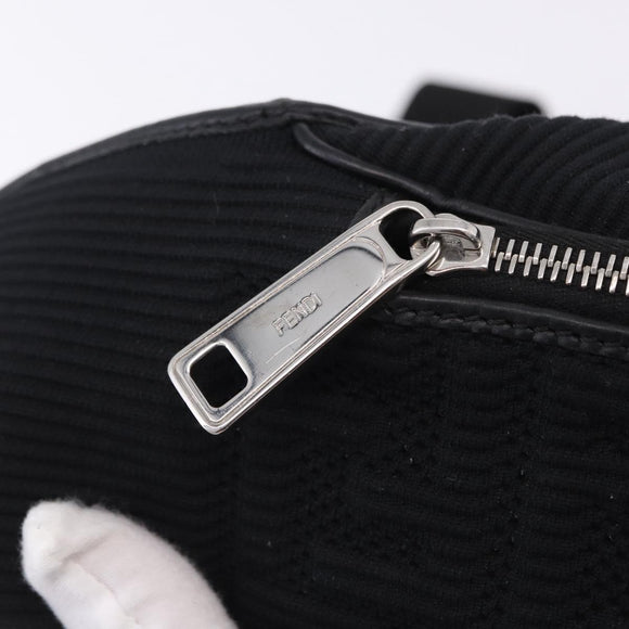 FENDI Shoulder Bag Canvas Black Silver Auth ka5602V