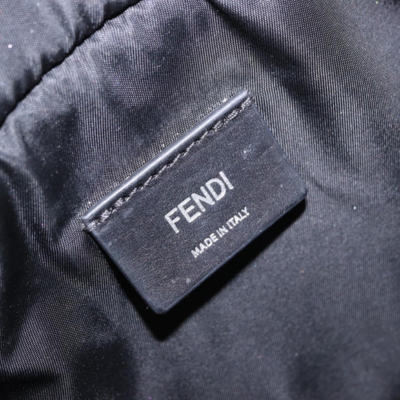 FENDI Shoulder Bag Canvas Black Silver Auth ka5602V