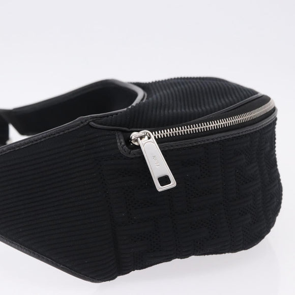 FENDI Shoulder Bag Canvas Black Silver Auth ka5602V