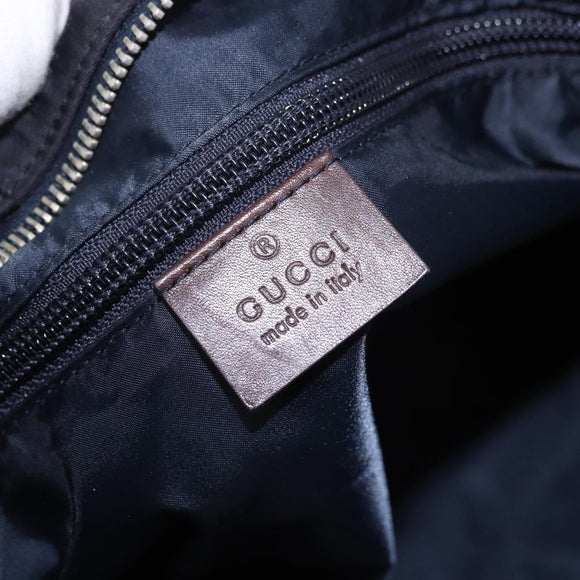 GUCCI Sherry Line Shoulder Bag Nylon Navy Silver 270410 Auth ka5604A