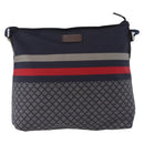 GUCCI Sherry Line Shoulder Bag Nylon Navy Silver 270410 Auth ka5604A-2