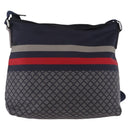 GUCCI Sherry Line Shoulder Bag Nylon Navy Silver 270410 Auth ka5604A-3