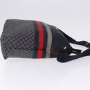 GUCCI Sherry Line Shoulder Bag Nylon Navy Silver 270410 Auth ka5604A-4