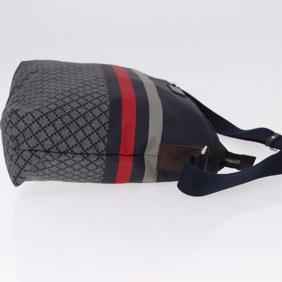 GUCCI Sherry Line Shoulder Bag Nylon Navy Silver 270410 Auth ka5604A