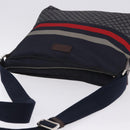 GUCCI Sherry Line Shoulder Bag Nylon Navy Silver 270410 Auth ka5604A-6