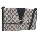 GUCCI GG Supreme Shoulder Bag PVC Navy Gold 94 02 050 Auth ka5606-1