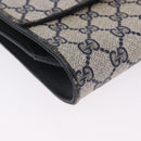 GUCCI GG Supreme Shoulder Bag PVC Navy Gold 94 02 050 Auth ka5606-14