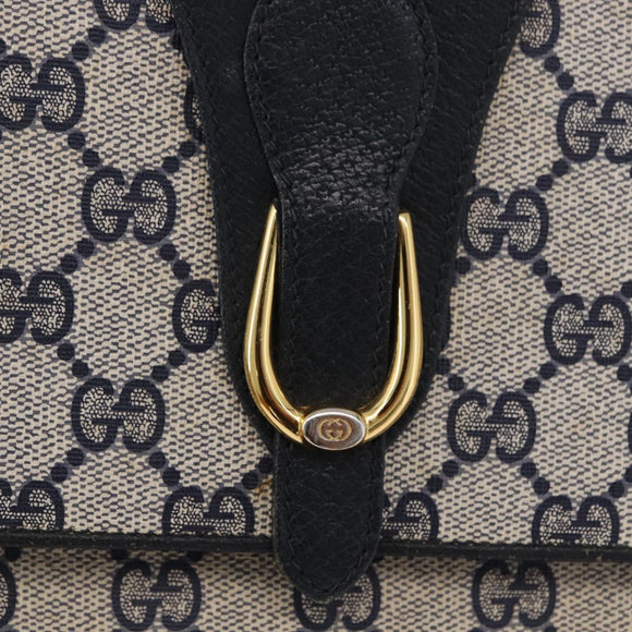 GUCCI GG Supreme Shoulder Bag PVC Navy Gold 94 02 050 Auth ka5606