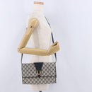 GUCCI GG Supreme Shoulder Bag PVC Navy Gold 94 02 050 Auth ka5606-24