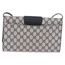 GUCCI GG Supreme Shoulder Bag PVC Navy Gold 94 02 050 Auth ka5606-3