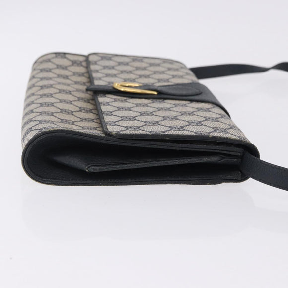 GUCCI GG Supreme Shoulder Bag PVC Navy Gold 94 02 050 Auth ka5606