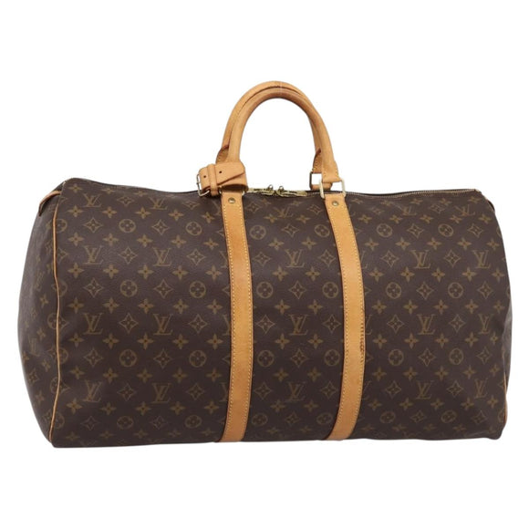 LOUIS VUITTON Monogram Keepall 55 Boston Bag M41424 LV Auth ka5608