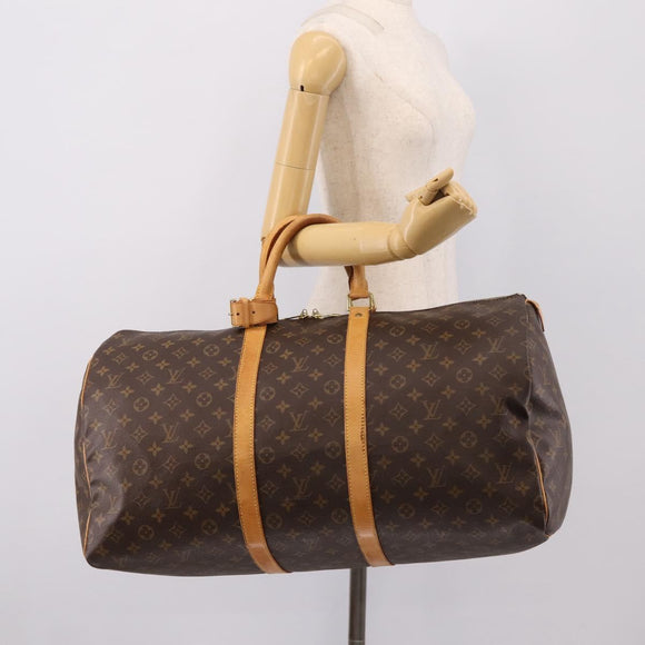 LOUIS VUITTON Monogram Keepall 55 Boston Bag M41424 LV Auth ka5608