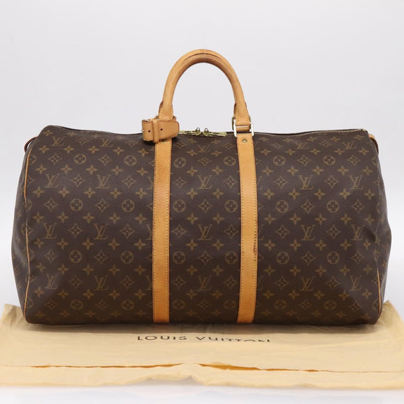 LOUIS VUITTON Monogram Keepall 55 Boston Bag M41424 LV Auth ka5608
