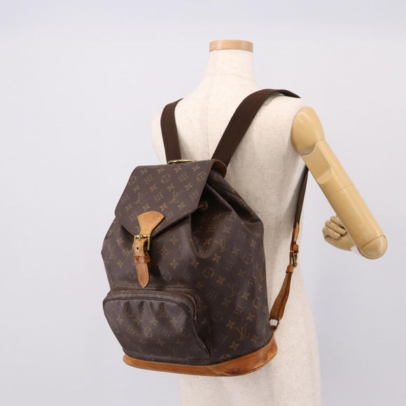 LOUIS VUITTON Monogram Montsouris GM Backpack M51135 LV Auth ka5611