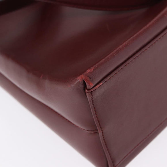 Salvatore Ferragamo Gancini Backpack Leather Bordeaux Gold Auth ka5613A