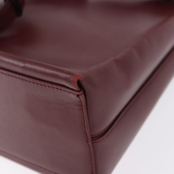 Salvatore Ferragamo Gancini Backpack Leather Bordeaux Gold Auth ka5613A