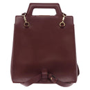 Salvatore Ferragamo Gancini Backpack Leather Bordeaux Gold Auth ka5613A-2