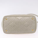 Miu Miu Matelasse Hand Bag Leather 2way Beige Gold Auth ka5616V-11