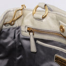 Miu Miu Matelasse Hand Bag Leather 2way Beige Gold Auth ka5616V-21