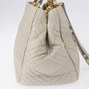 Miu Miu Matelasse Hand Bag Leather 2way Beige Gold Auth ka5616V-5