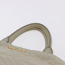 Miu Miu Matelasse Hand Bag Leather 2way Beige Gold Auth ka5616V-8