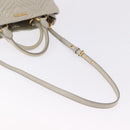 Miu Miu Matelasse Hand Bag Leather 2way Beige Gold Auth ka5616V-9