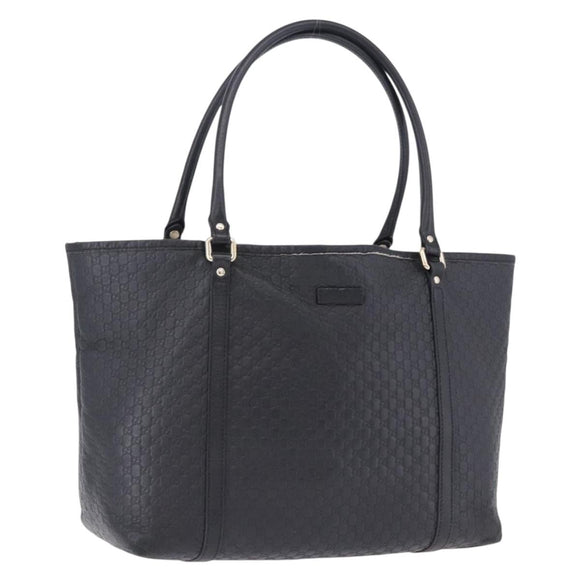 GUCCI Micro GG Canvas Guccissima Bag Leather Outlet Black 449647 Auth ka5617