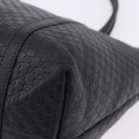 GUCCI Micro GG Canvas Guccissima Bag Leather Outlet Black 449647 Auth ka5617