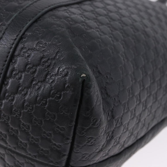 GUCCI Micro GG Canvas Guccissima Bag Leather Outlet Black 449647 Auth ka5617