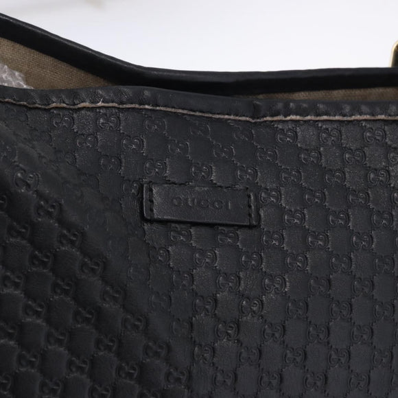 GUCCI Micro GG Canvas Guccissima Bag Leather Outlet Black 449647 Auth ka5617