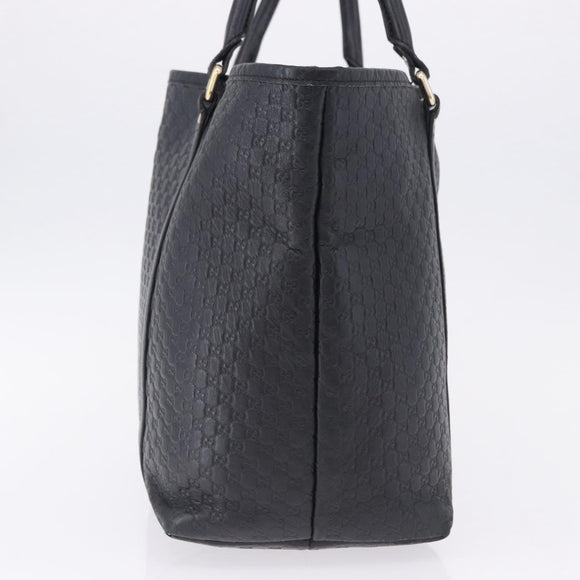 GUCCI Micro GG Canvas Guccissima Bag Leather Outlet Black 449647 Auth ka5617