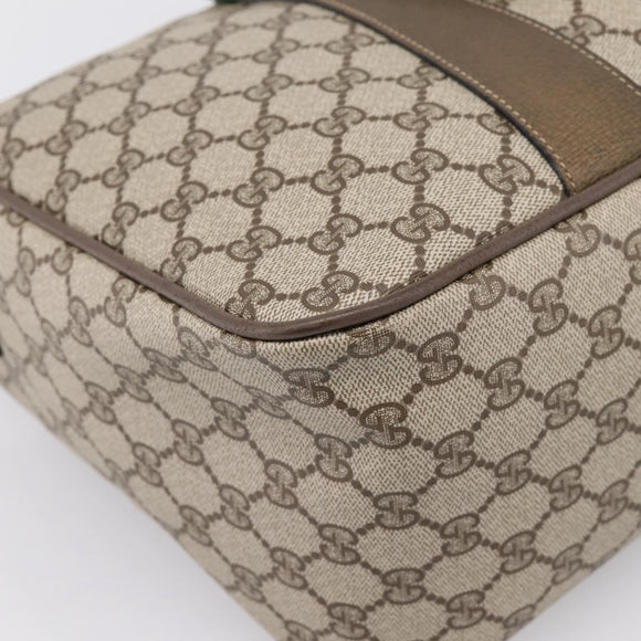 GUCCI GG Supreme Web Sherry Line Hand Bag PVC Beige Gold 39 02 041 Auth ka5618