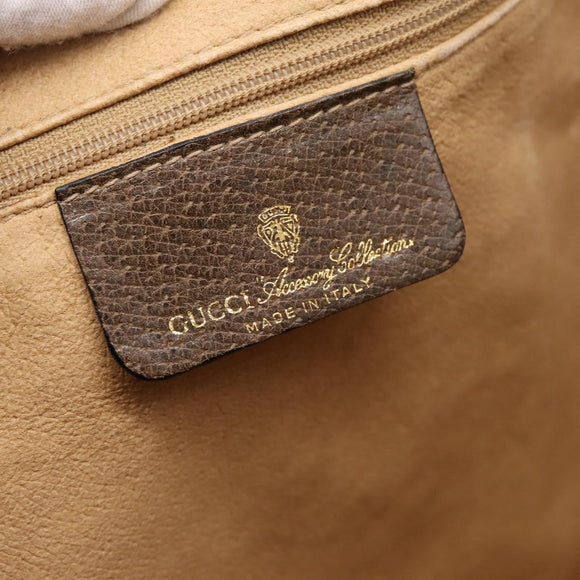 GUCCI GG Supreme Web Sherry Line Hand Bag PVC Beige Gold 39 02 041 Auth ka5618