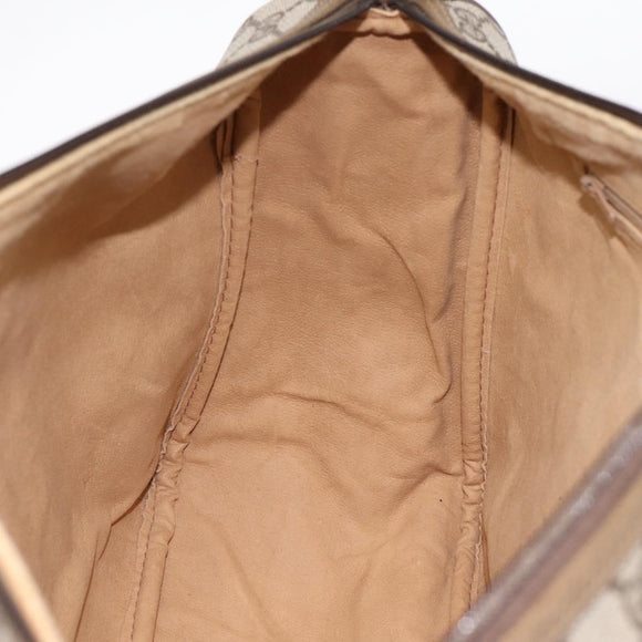 GUCCI GG Supreme Web Sherry Line Hand Bag PVC Beige Gold 39 02 041 Auth ka5618