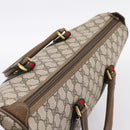 GUCCI GG Supreme Web Sherry Line Hand Bag PVC Beige Gold 39 02 041 Auth ka5618-6