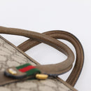 GUCCI GG Supreme Web Sherry Line Hand Bag PVC Beige Gold 39 02 041 Auth ka5618-8