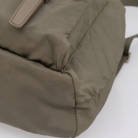 PRADA Backpack Nylon Green Silver Auth ka5619A